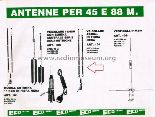 Antenna Veicolare 45/88 metri in Fibra Nera Art. 104; Eco Antenne di (ID = 3105399) Antenna