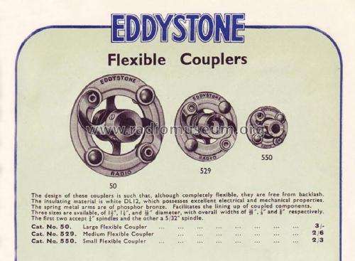 Flexible Couplers Cat Nos 50, 529; Eddystone Brand, (ID = 3080992) Radio part