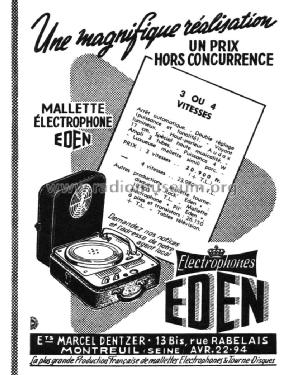 Mallette Électrophone 4 vitesses ; Eden-Électronique (ID = 2071245) Enrég.-R