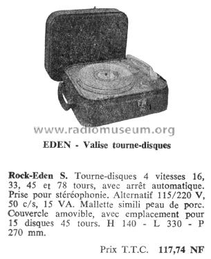 Rock'Eden S; Eden-Électronique (ID = 2071365) Enrég.-R