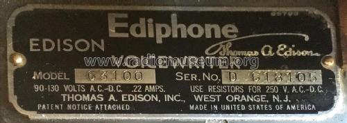 Ediphone Voicewriter 63100; Edison, Thomas A., (ID = 3095948) R-Player