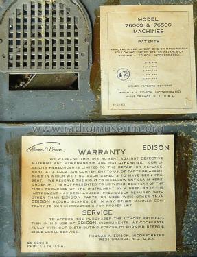 Voicewriter 76500; Edison, Thomas A., (ID = 1963853) Reg-Riprod