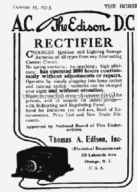 Rectifier ; Edison, Thomas A., (ID = 541493) Equipment