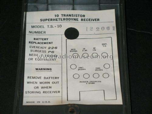 All Transistor T.S.-10; EICO Electronic (ID = 2715453) Radio