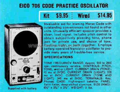 Code Oscillator 706; EICO Electronic (ID = 3021760) Morse+TTY