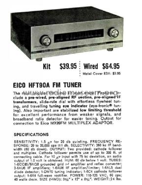 FM Tuner HFT90A; EICO Electronic (ID = 3021070) Radio