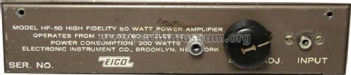 HiFi 50 Watt Power Amplifier HF-50; EICO Electronic (ID = 630542) Ampl/Mixer