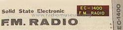 Solid State Electronic FM Radio EC-1400; EICO Electronic (ID = 622953) Kit