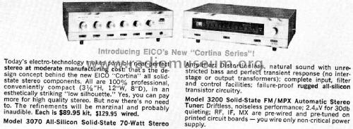 Stereo Amplifier Cortina 3070; EICO Electronic (ID = 2079138) Verst/Mix