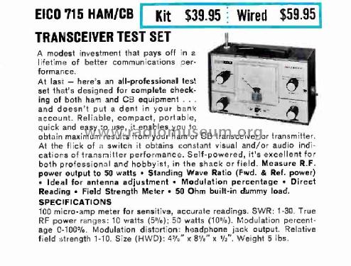 Transceiver Test Set 715; EICO Electronic (ID = 3021761) Equipment