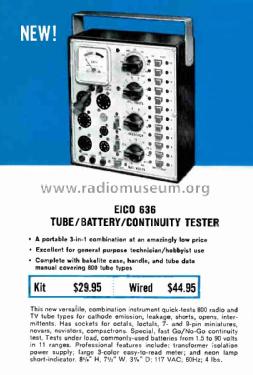 Tube Tester 636; EICO Electronic (ID = 3026219) Ausrüstung