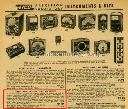 Vacuum-Tube Voltmeter Kit 221-K; EICO Electronic (ID = 3088692) Equipment