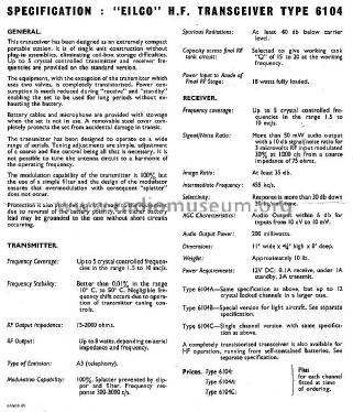 6104 B; EILCO Electronic, (ID = 1913082) Commercial TRX