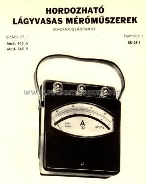 Árammérő - Ampermeter 145A; EKA; Budapest (ID = 2399648) Equipment