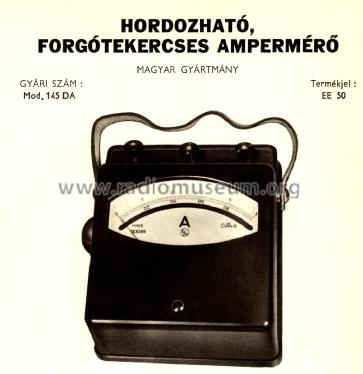 Hordozható árammérő - Portable Ampermeter 145DA; EKA; Budapest (ID = 2399656) Equipment