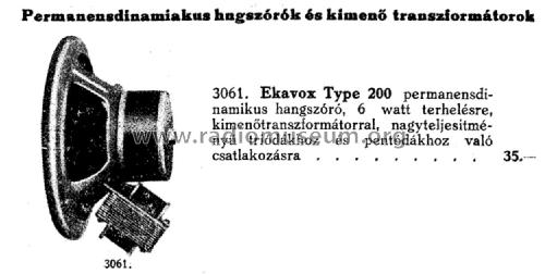 Ekavox 200; EKA; Budapest (ID = 2227810) Parlante
