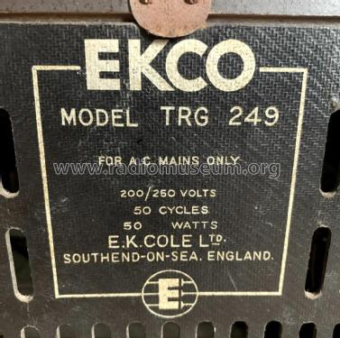 Auto-Radiogram TRG249; Ekco, E.K.Cole Ltd.; (ID = 2924241) Radio