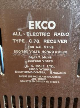 C78; Ekco, E.K.Cole Ltd.; (ID = 2921075) Radio