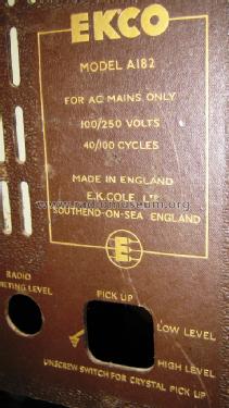 A182; Ekco, E.K.Cole Ltd.; (ID = 1323877) Radio