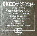 T370; Ekco, E.K.Cole Ltd.; (ID = 243387) Télévision