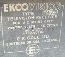 TC185N; Ekco, E.K.Cole Ltd.; (ID = 231311) Television