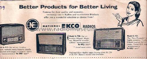 U717; Ekco India, National (ID = 1704711) Radio