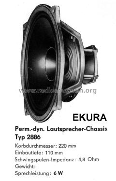 Lautsprecher-Chassis 2886; EKURA, Erich Kuhrt; (ID = 2912631) Speaker-P