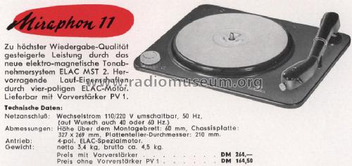 Miraphon 11; Elac Electroacustic (ID = 735307) Ton-Bild