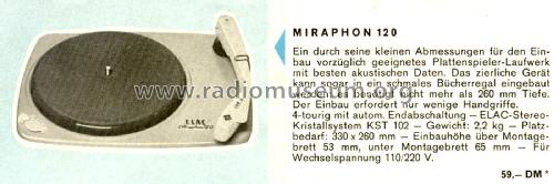 Miraphon 120; Elac Electroacustic (ID = 2184616) Enrég.-R