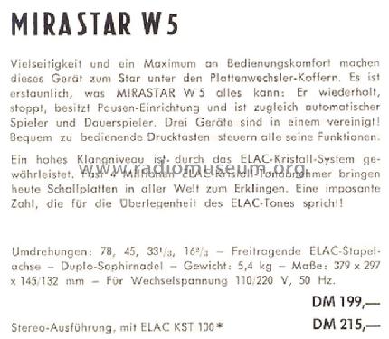 Mirastar W5; Elac Electroacustic (ID = 1008258) R-Player