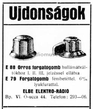Karos gomb - Dial Knob E88; Elbe Elektró - Rádió (ID = 2512857) Radio part