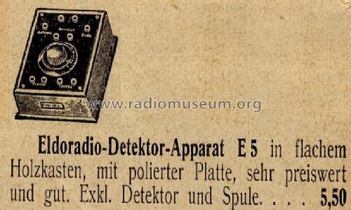 Detektor-Empfänger E5; Eldoradio, Mundt & (ID = 1347218) Crystal