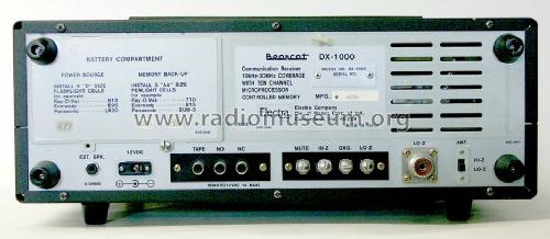 Bearcat Communication Receiver DX-1000; Electra Co. / Corp. (ID = 317699) Amateur-R