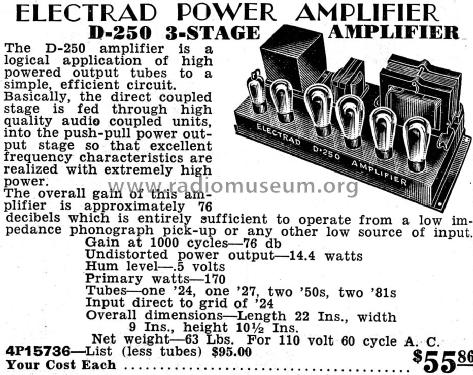 D-250 ; Electrad Inc.; New (ID = 678583) Verst/Mix