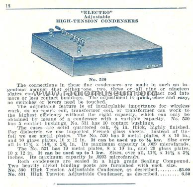 Electro Adjustable High Tension Condenser No. 531; Electro Importing Co (ID = 1978427) Bauteil