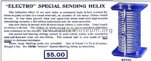 Electro Special Sending Helix No. 9270a; Electro Importing Co (ID = 2059668) Amateur-D