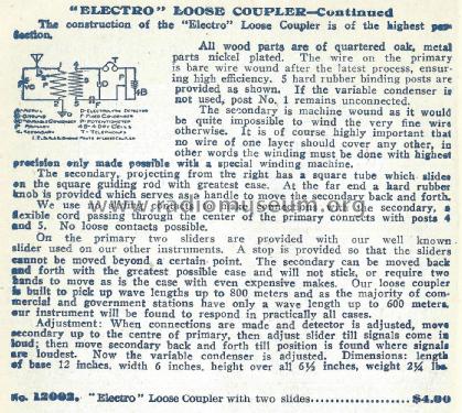 The Electro Loose Coupler 1912 Version Cat. No. 12002; Electro Importing Co (ID = 1748412) mod-pre26