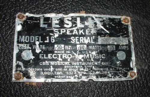 Leslie 16; Electro Music; (ID = 1002093) Speaker-P