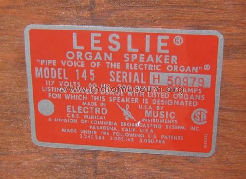 Leslie Organ Speaker 145  ; Electro Music; (ID = 861506) Ampl/Mixer