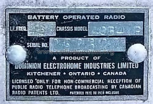 40B41-P ; Electrohome Dominion (ID = 1897934) Radio