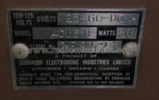 40U51-E ; Electrohome Dominion (ID = 2357083) Radio