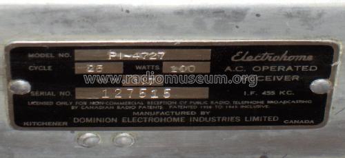Radio-Phonograph Combination 308 PCC72-417Z; Electrohome Dominion (ID = 1213395) Radio