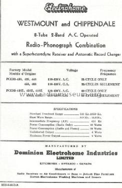 Westmount PCC82-418Z; Electrohome Dominion (ID = 823747) Radio