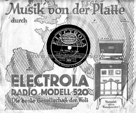 Musikschrank Modell 520; Electrola GmbH (ID = 2443520) Radio