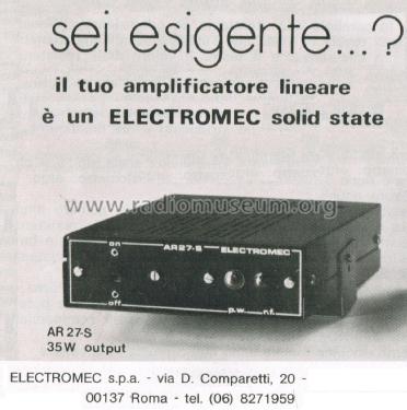 Amplificatore Lineare AR 27-S; Electromec; Roma (ID = 2740221) Citizen