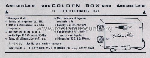 Amplificatore Lineare Golden Box; Electromec; Roma (ID = 2753358) Citizen