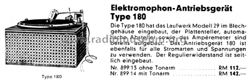 Antriebsgerät 180; Electromophon AG; (ID = 3092160) R-Player