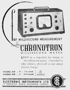 Chronotron Millisecond Meter 25A : 25B : 25C; MicOvac Brand (ID = 3017388) Equipment