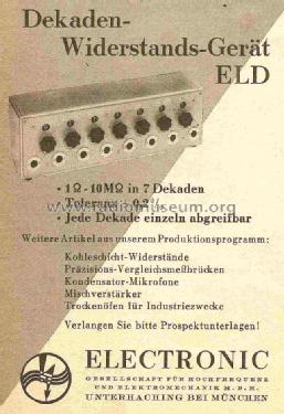 Dekaden-Widerstandsgerät ELD; Electronic; (ID = 838957) Equipment