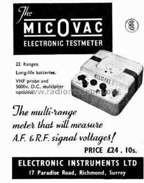 MicOvac Test Meter ; MicOvac Brand (ID = 2882919) Equipment